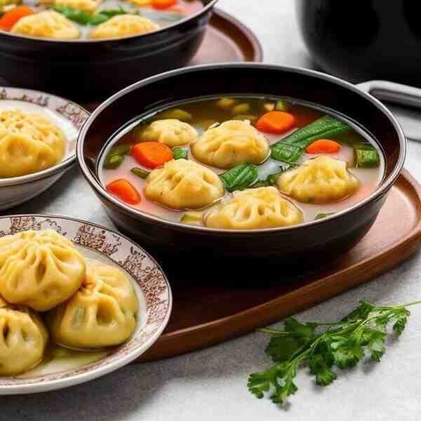 Куриноовощной суп с сырными галушками